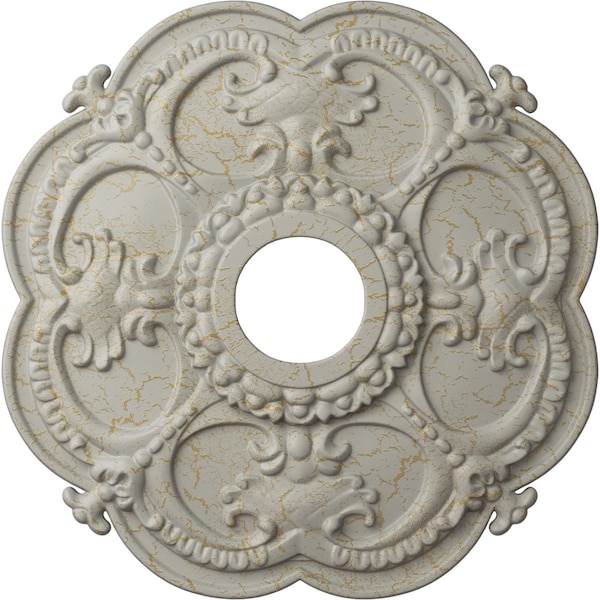 Ekena Millwork Rotherham Medallion (Canopies up to 3 1/2"), 18"OD x 3 1/2"ID x 1 1/2"P, Pot of Cream Crackle CM17ROPCC - main